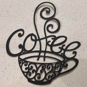 Coffee cup word wall decor
